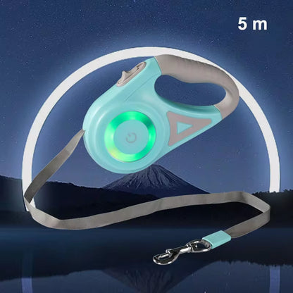 3M 5M Automatic Retractable Dog Leash LED Luminous Leading Fashion Light Straps for Dog Puppy Pet Flexi Walking Running Lead